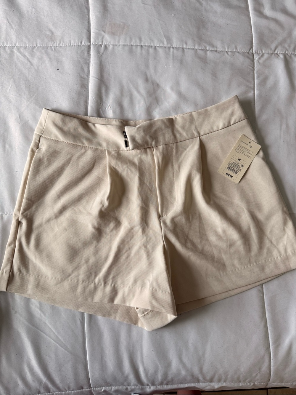 High-Rise Cream Women’s dressy Shorts